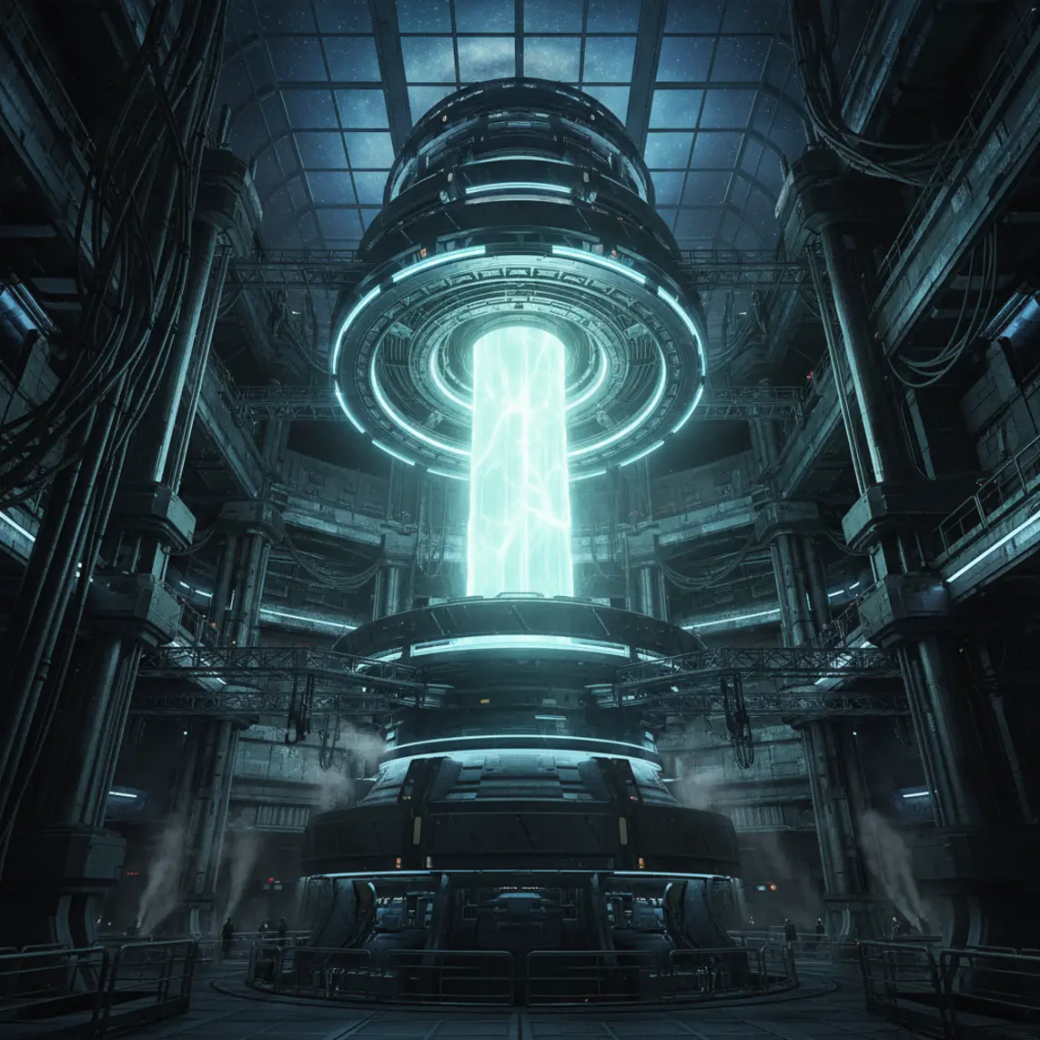 The glowing engine core of the Vanguard